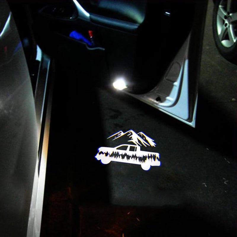 akarin 2 PCS LED Car Door Logo Lights Compatible for Tacoma 2025 Courtesy Projector Laser Welcome Light Puddle Lamp Car Accessories (Three Mountain, for Tacoma 2025) - Image 5